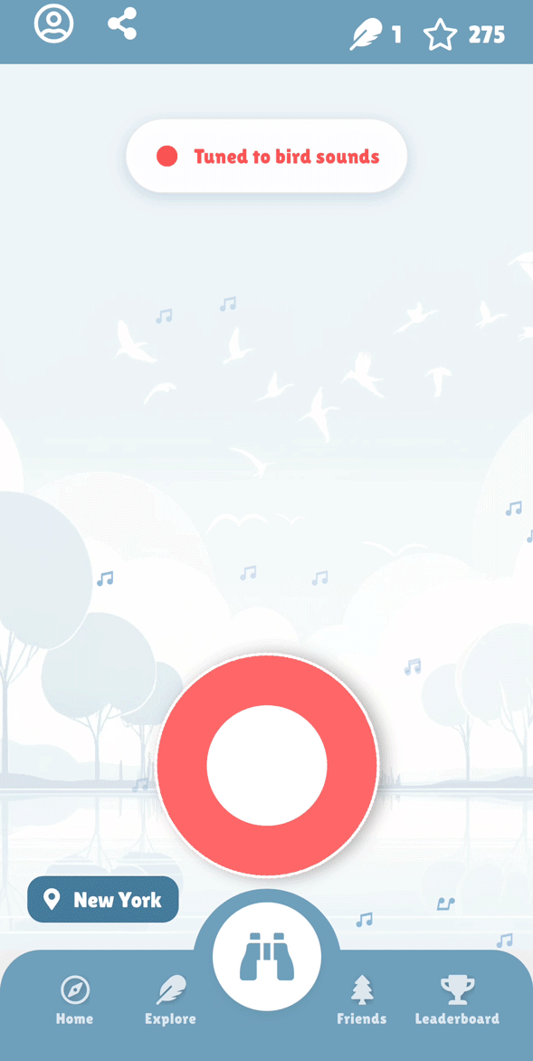 Recording a Yellow-rumped Warbler in the Wings & Whistles app